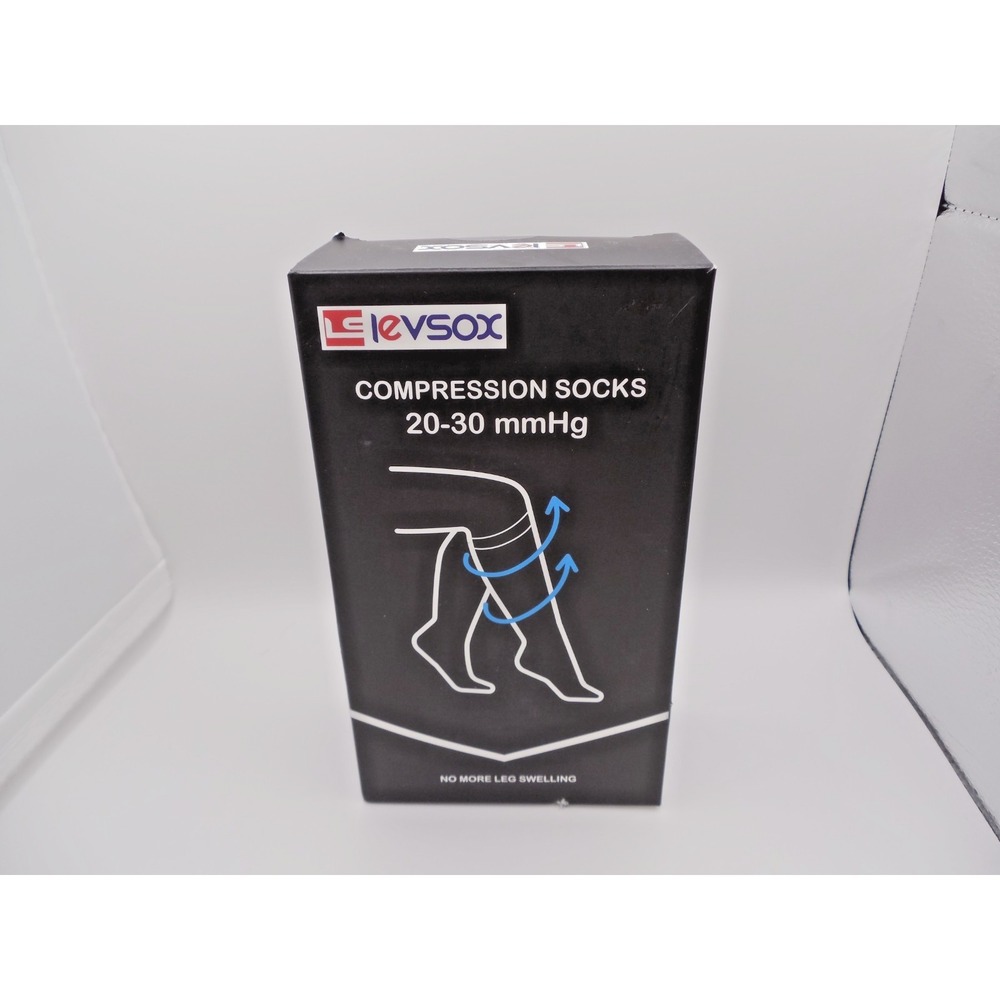 LEVSOX Compression Socks Women and Men, 20-30mmHg, Wide Calf  3 pair per box
